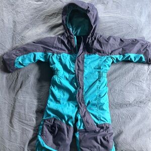 L.L. Bean Teal and Navy Toddler One-Piece Snowsuit